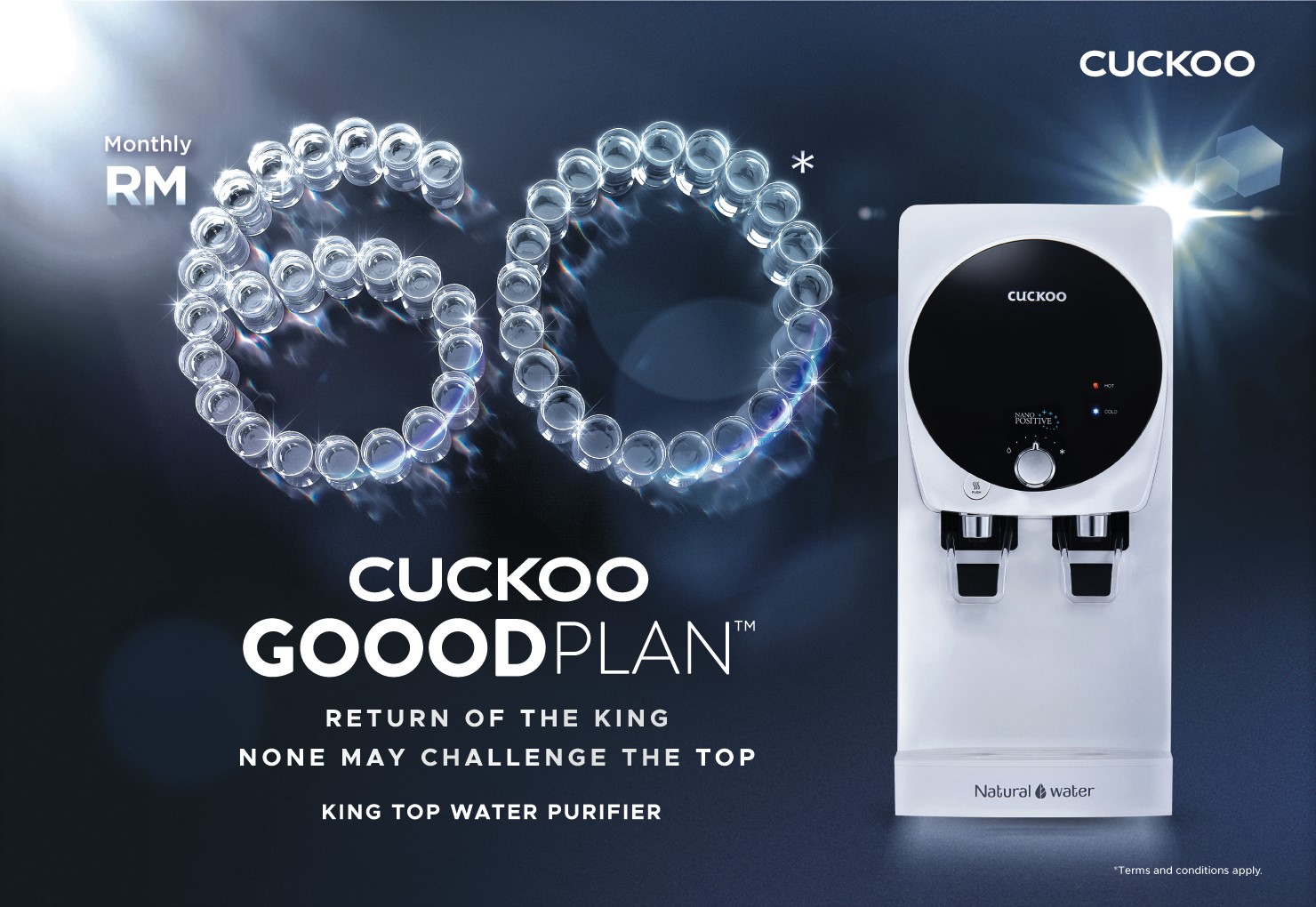 CUCKOO GOOODPLANTM returns with RM60 per month offer for KING TOP Water Purifier